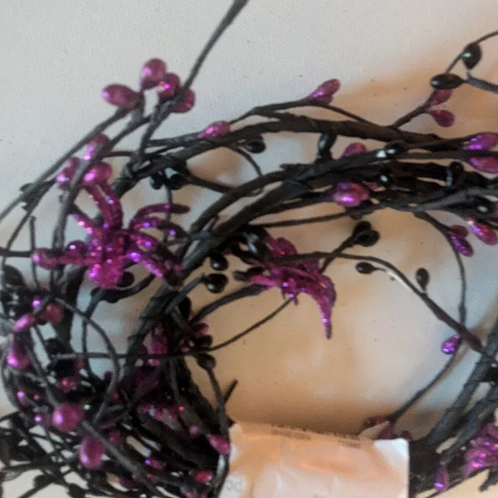 NWT Goth Spider Garland Halloween Decoration Purple Black Floral Ashland Decor